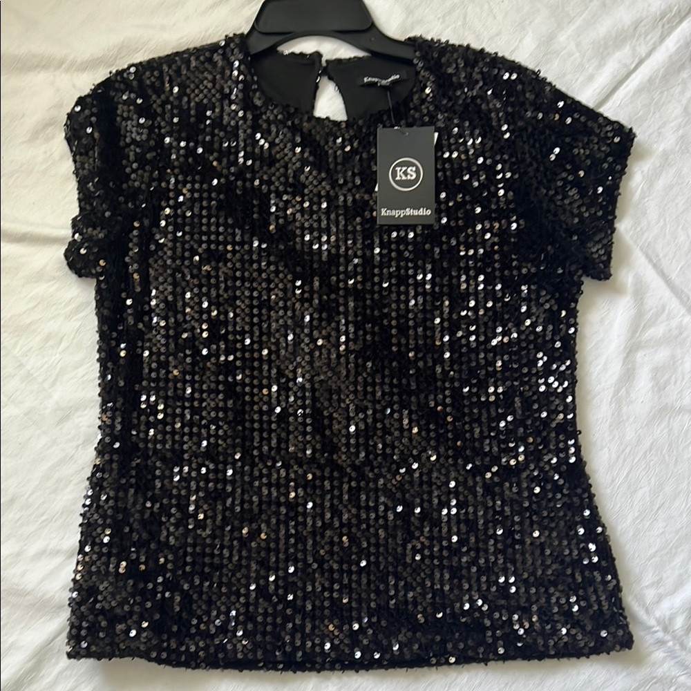 Black Sequin Women's Top